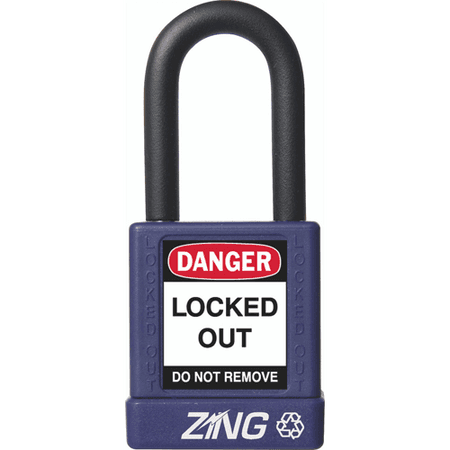 Recyclockout Safety Padlock, 1.5" Shackle, Keyed Alike, Purple