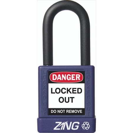 Recyclockout Safety Padlock, 1.5" Shackle, Keyed Alike, Purple