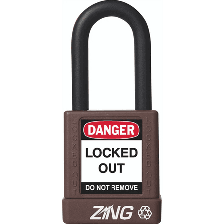 Recyclockout Safety Padlock, 1.5" Shackle, Keyed Alike, Brown