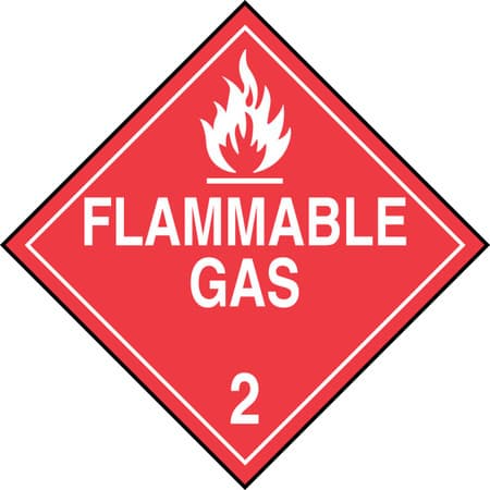 Division 2.1 Flammable Gas Placard - Worded