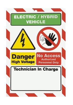 Electric Hybrid Vehicle Maintenance Signs – Window Mount