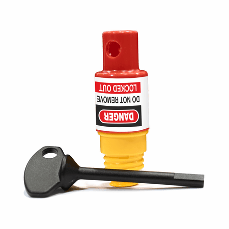 Round/Bottle Fuse Holder Lockout shown with a bottle