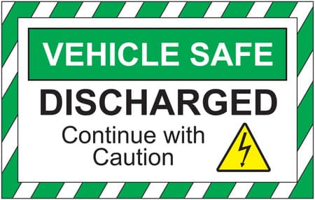 EV/Hybrid Window Mount Safety Sign