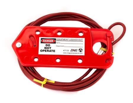 Hasp and Cable Lockout Combo Device, 10 ft Cable