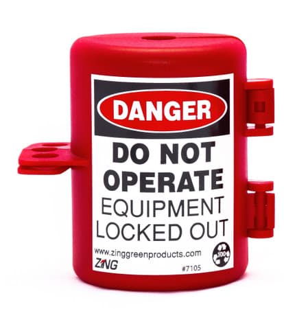 Small Plug Lockout Device, Recycled Plastic - closed