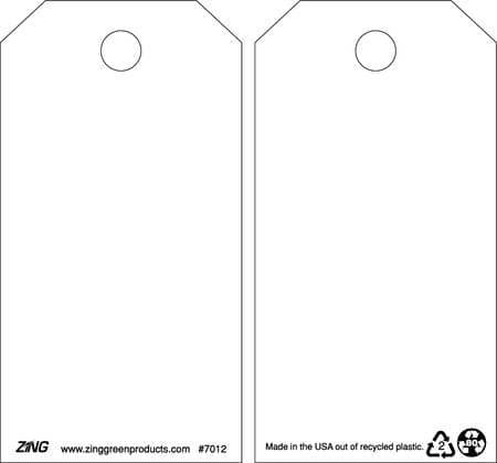 Eco Safety Tag, Blank - White, 5.75Hx3W, 10 Pack