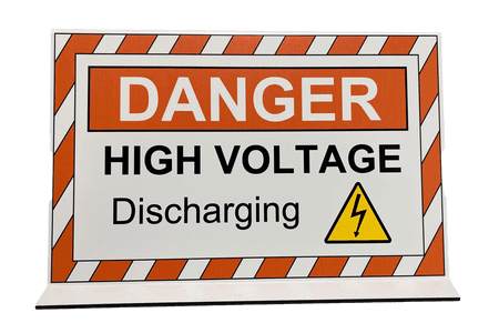 Electric Hybrid Vehicle Projecting Sign, High Voltage - Discharging