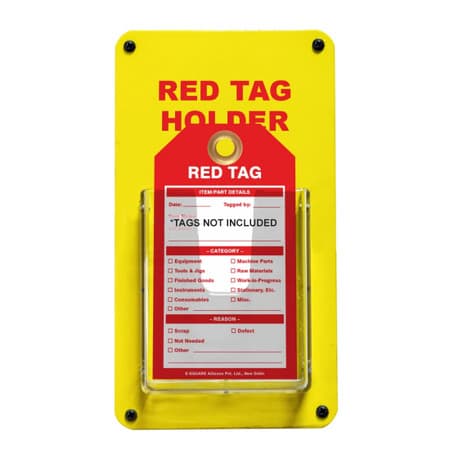 7881 Wall-Mounted 5S Red Tag Station with 1 Pocket