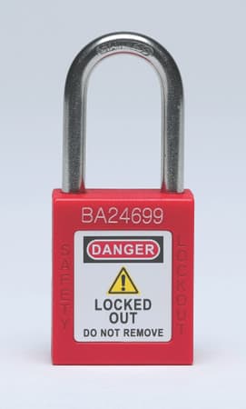 Lockout Tagout Safety Padlock Keyed Different Red 7900KD-RED