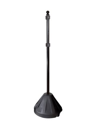 Sign Base - Fillable, 25 LBS with 60" Predrilled Pole - Black..