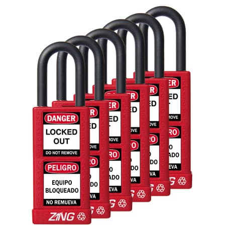 Padlock, Keyed Alike Set (6), Red