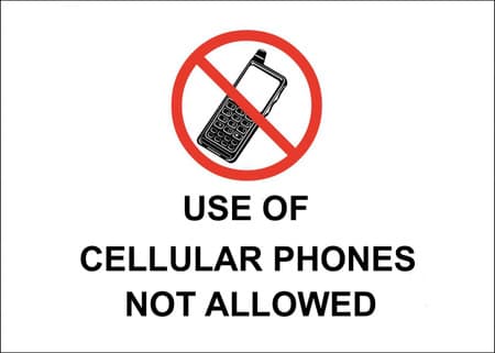 Use of Cellular Phones Not Allowed