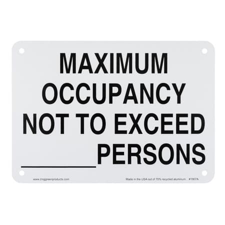 Maximum Occupancy Not to exceed blank persons sign.