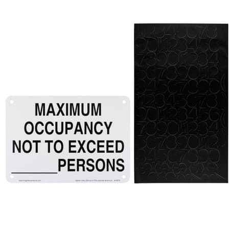 Maximum Occupancy Not to exceed blank persons sign.