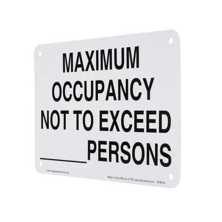 Maximum Occupancy Not to exceed blank persons sign.