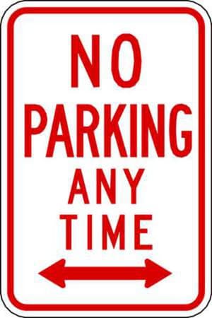 No Parking Anytime Double Arrow