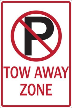No Parking Symbol Tow Away Zone