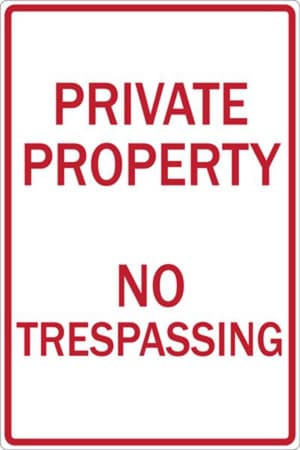 Private Property No Trespassing