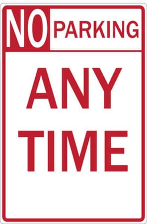 No Parking Aluminum Sign