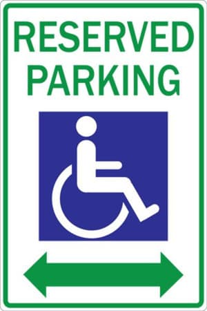 Handicapped Reserved parking Sign, Reflective Recycled Aluminum