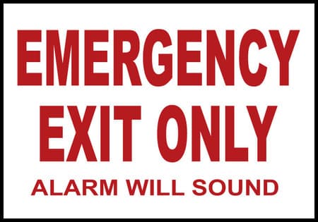 Emergency Exit Only Safety Sign