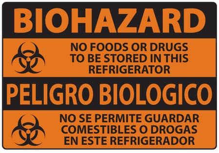 BioHazard Sign, No Food or Drugs In This Refrigerator