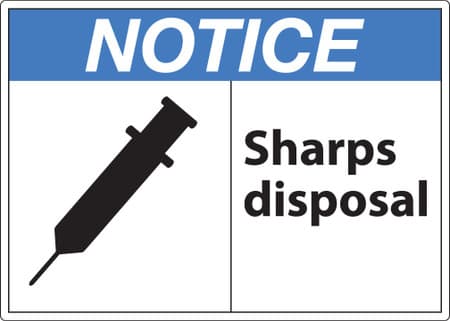 Notice Sign, Sharps Disposal