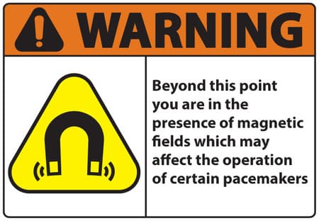 Warning, Magnetic Field Affects Pacemakers