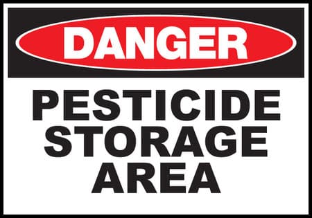 Danger Sign Pesticide Storage Area