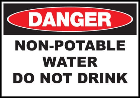 Danger Sign Non Potable Water
