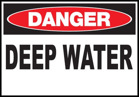 Danger Sign Deep Water