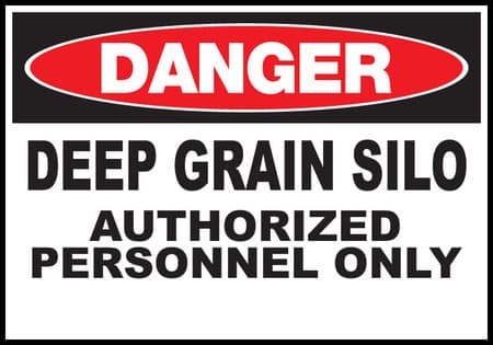 Danger Sign Deep Grain Silo