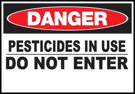 Danger Sign Pesticides In Use