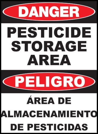 Danger Pesticide Storage Area Sign