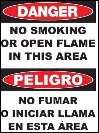 Danger No Smoking Sign