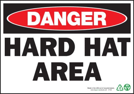 Danger Hard Hat Area Sign