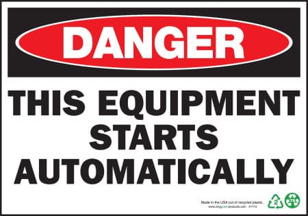 Danger This Equipment Starts Automatically Sigbn