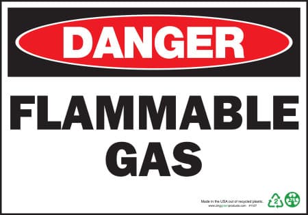 Danger Flammable Gas Sign