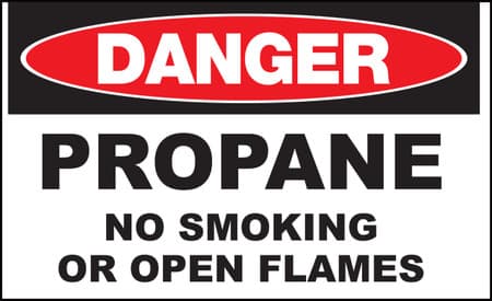 Danger Propane No Smoking Or Open Flames Sign