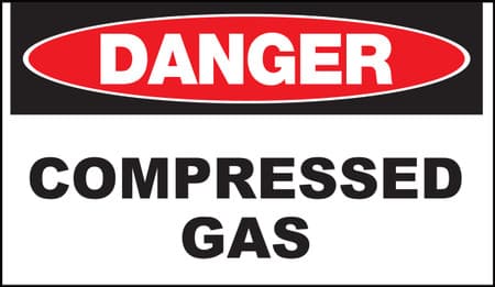 Danger Compressed Gas Sign