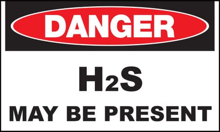 Danger H2S May Be Present Sign