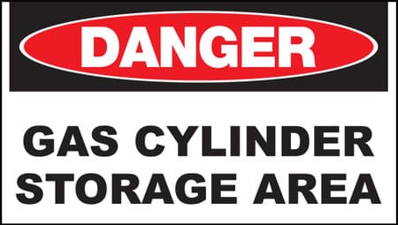 Danger Gas Cylinder Storage Area