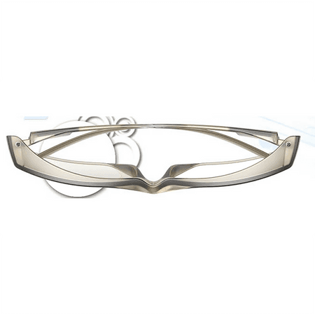 Champagne-colored clear safety glasses, top view