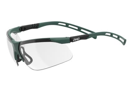 Eco-friendly safety glasses with clear anti-scratch lens and adjustable green-black frame