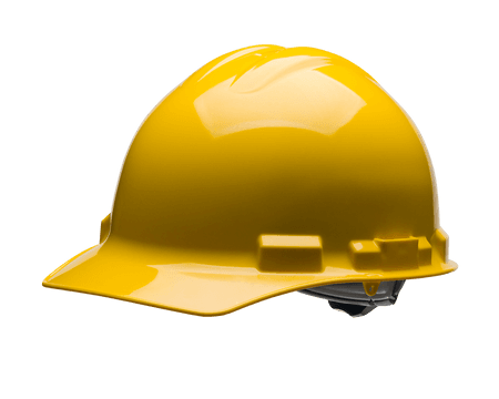 High-visibility yellow hard hat with durable shell and adjustable suspension for all-day comfort. Designed for reliable protection on construction sites, warehouses, and industrial job environments.