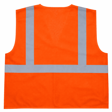 Z-Force V-220 orange high visibility breakaway mesh safety vest back view