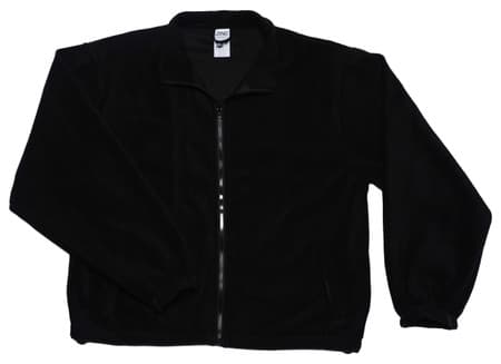Black removable zip-front fleece jacket liner for high-visibility outer shell