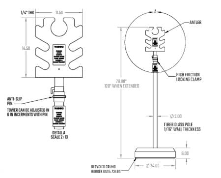 Portable Cable Support Tower RF-PCST73