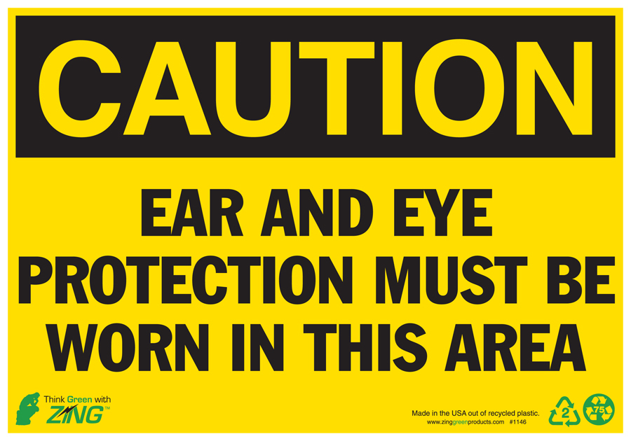 caution eye protection must be worn sign
