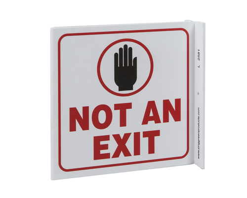 Not an Exit projecting sign